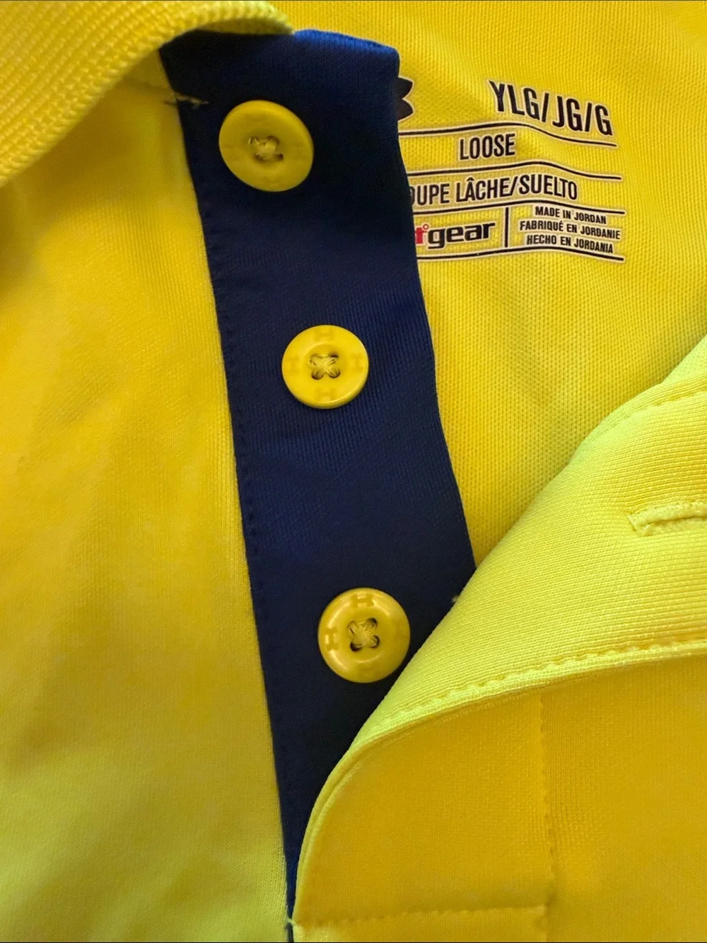 Under Armour Boys Bright Yellow Polo with Blue Trim